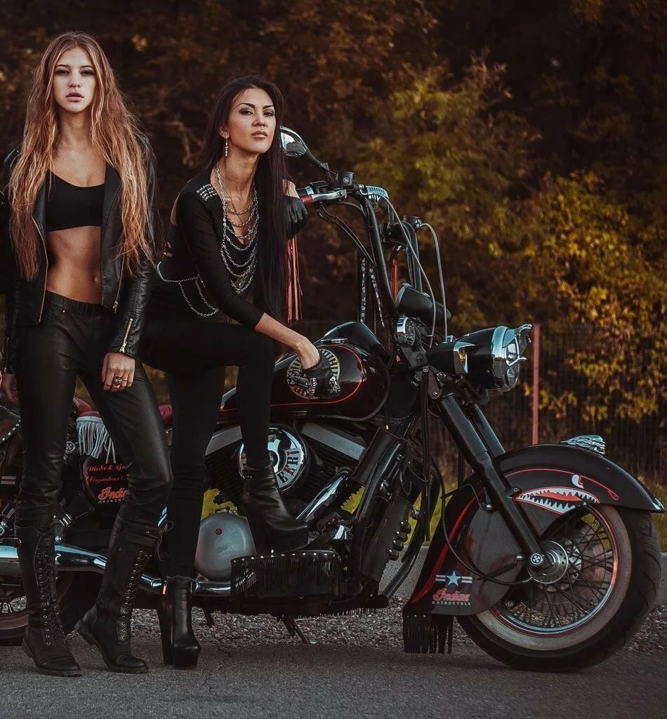 Beautiful girls and bikes in Zaporozhye