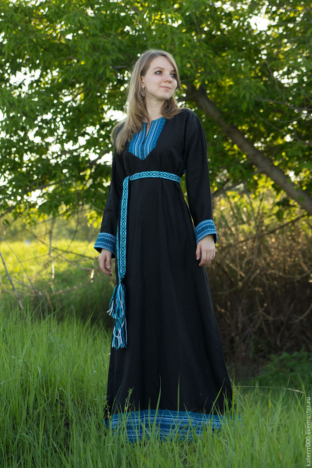 Women in Slavic costumes in Zaporozhye