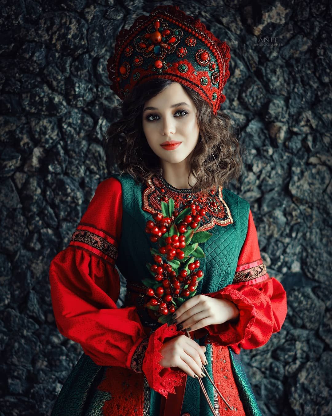 Nude girl Women in Slavic costumes in Zaporozhye