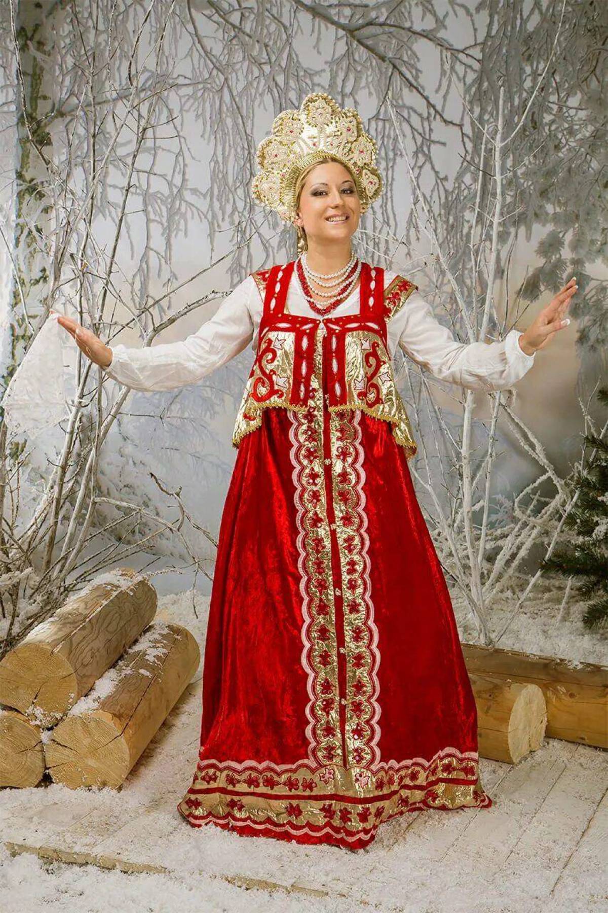 Girls in Slavic costumes in Zaporozhye