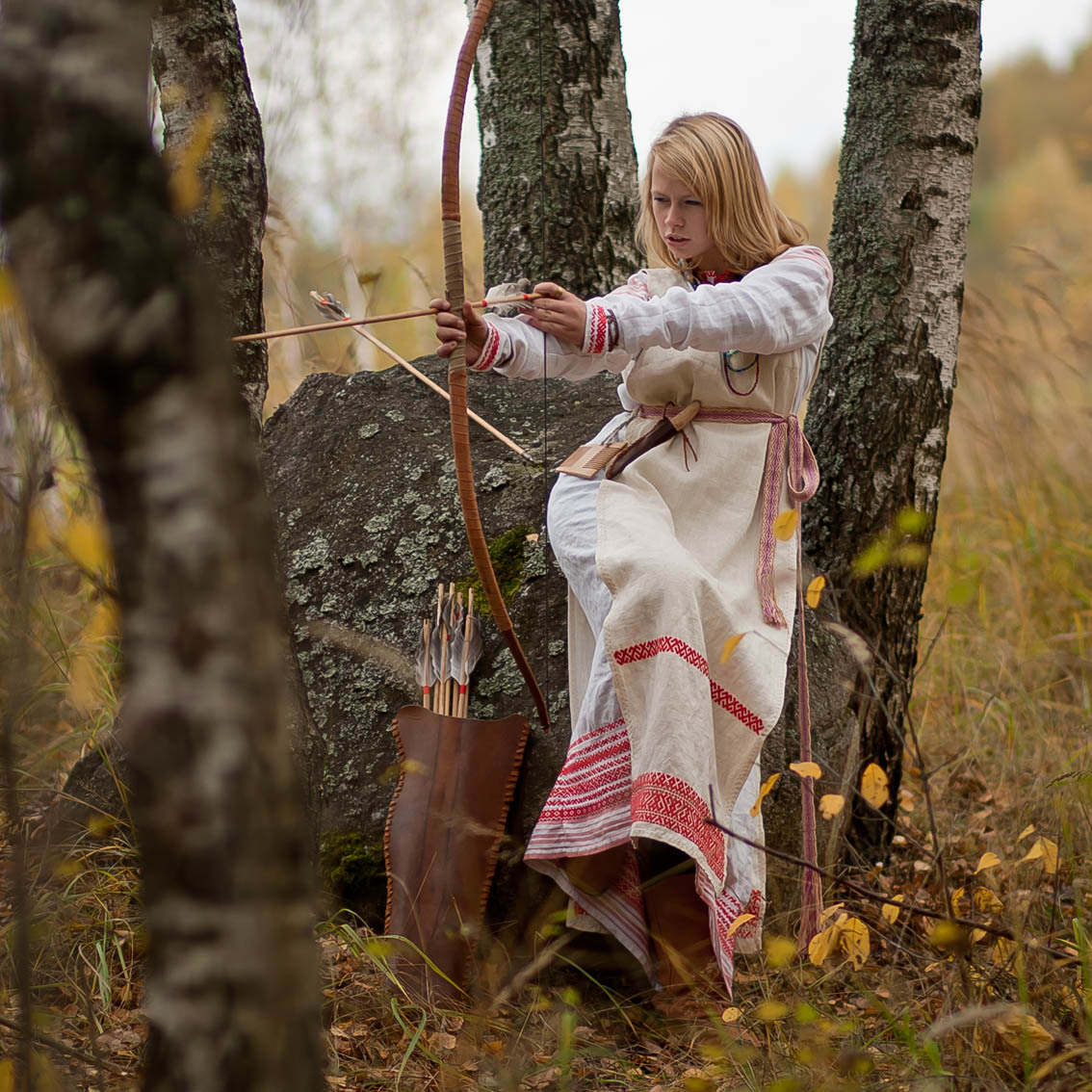Sexy photo Girls in Slavic costumes in Zaporozhye